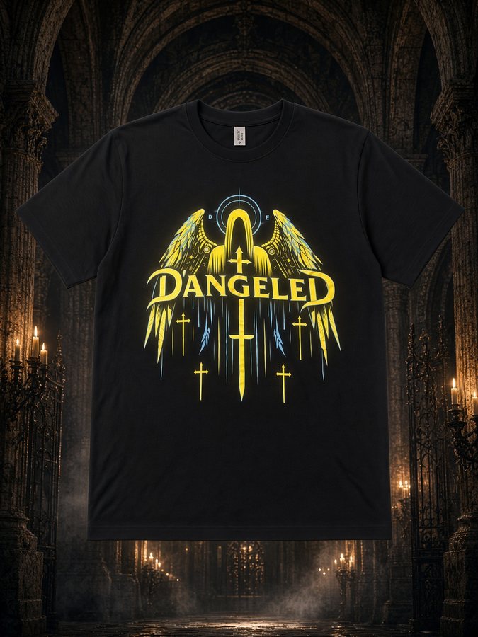 Yellow hooded angel tee flat